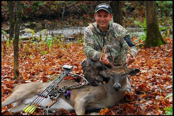 A very special buck for me. I was thrilled. Taken in October during a driving rain storm. They don't all have to be monsters...